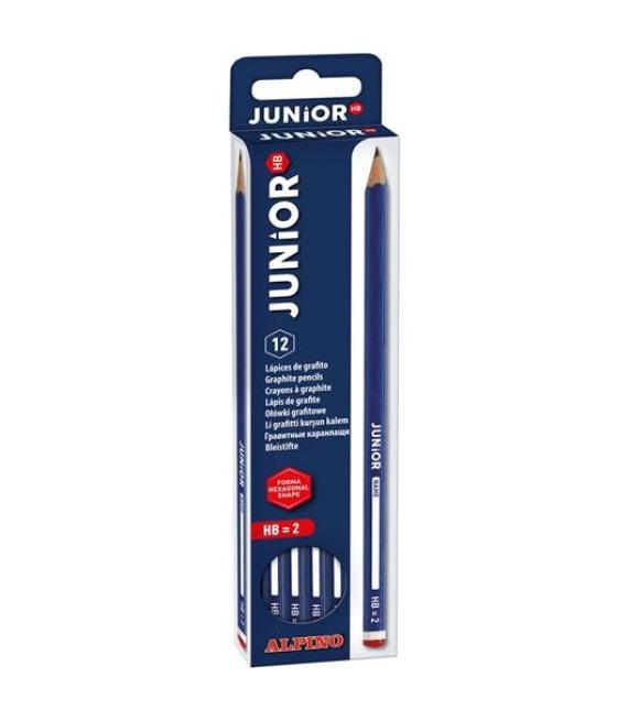 Alpino lápiz de grafito junior con cabecilla hb caja de 12u