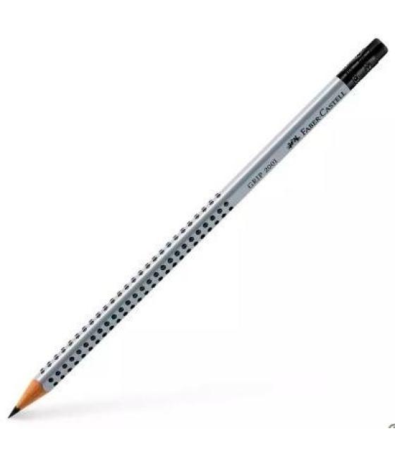Faber castell lápiz grip ecológico c/ goma de borrar mod. 2001 hb gris
