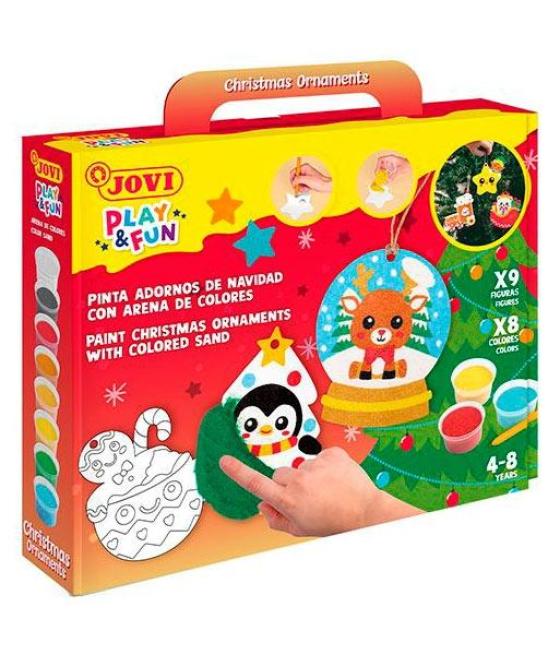 Jovi kit play&fun pinta con arena navidad colores surtidos