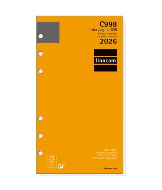 Finocam recambio anual agenda de anillas classic c998 609-94x171mm 1dp 2026