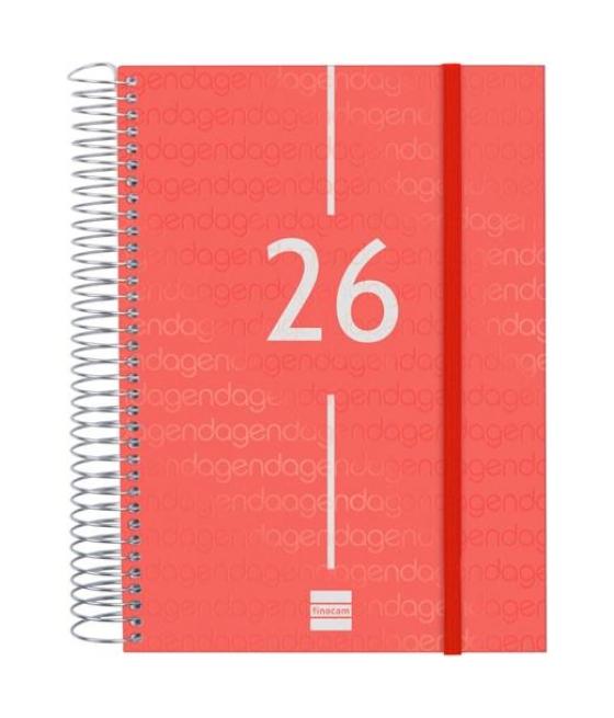 Finocam agenda espiral year e10-155x212mm 1dp tapa pp rojo 2026