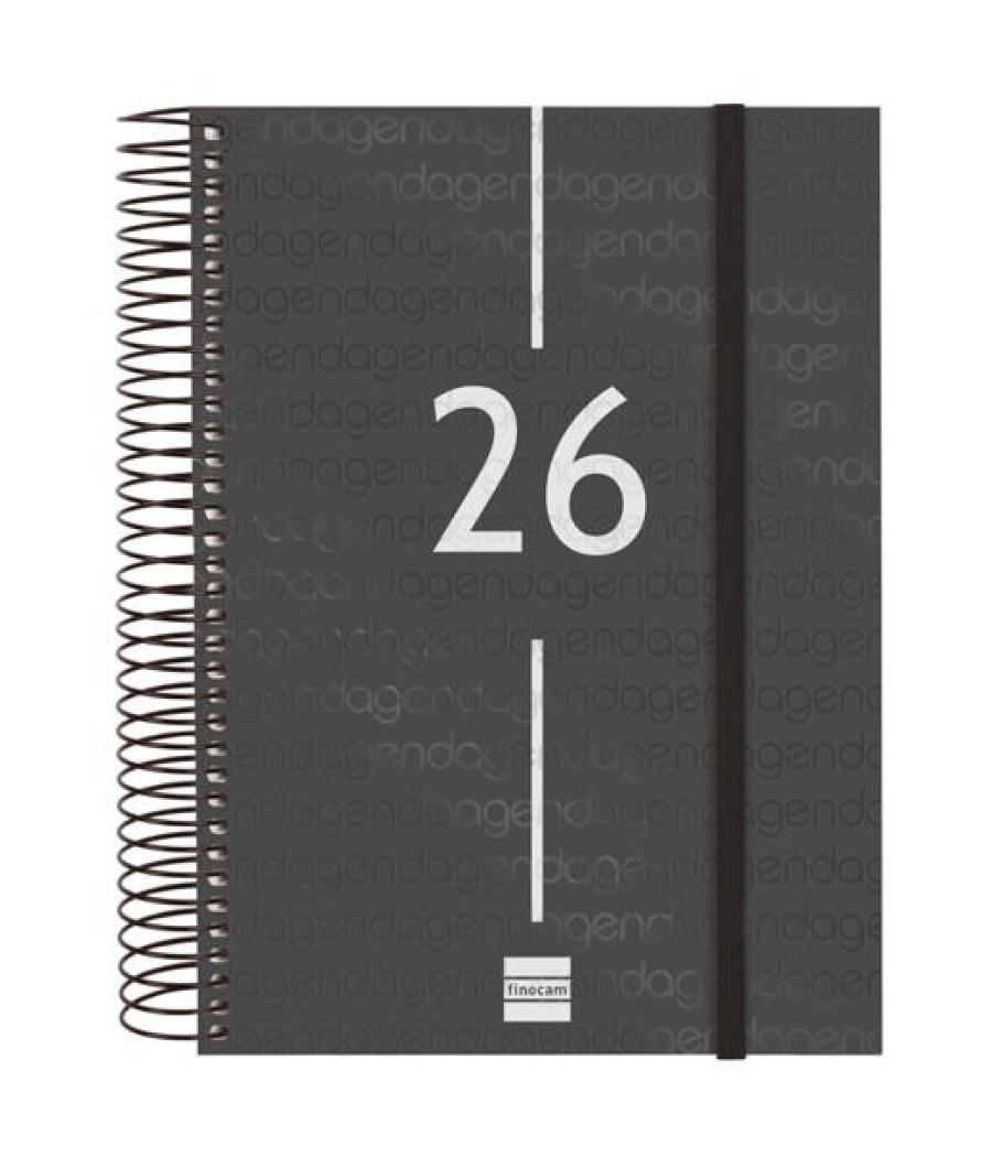 Finocam agenda espiral year e10-155x212mm 1dp tapa pp negro 2026