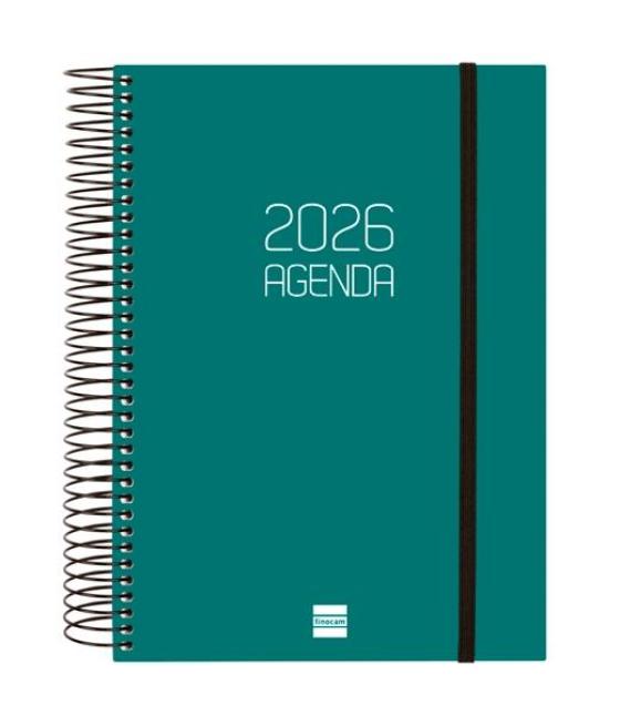 Finocam agenda espiral opaque e10-155x212mm 1dp tapa pp verde 2026