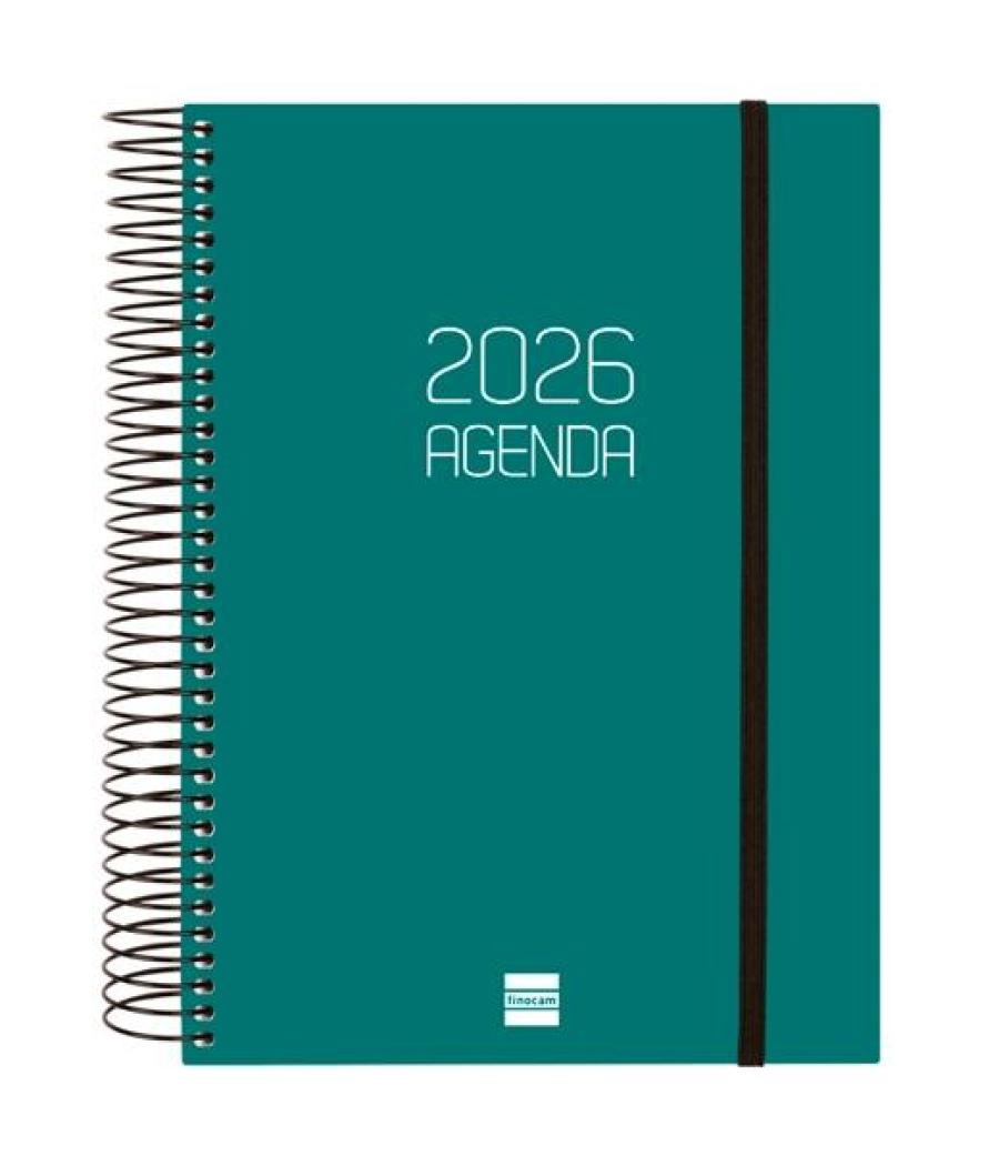 Finocam agenda espiral opaque e10-155x212mm 1dp tapa pp verde 2026