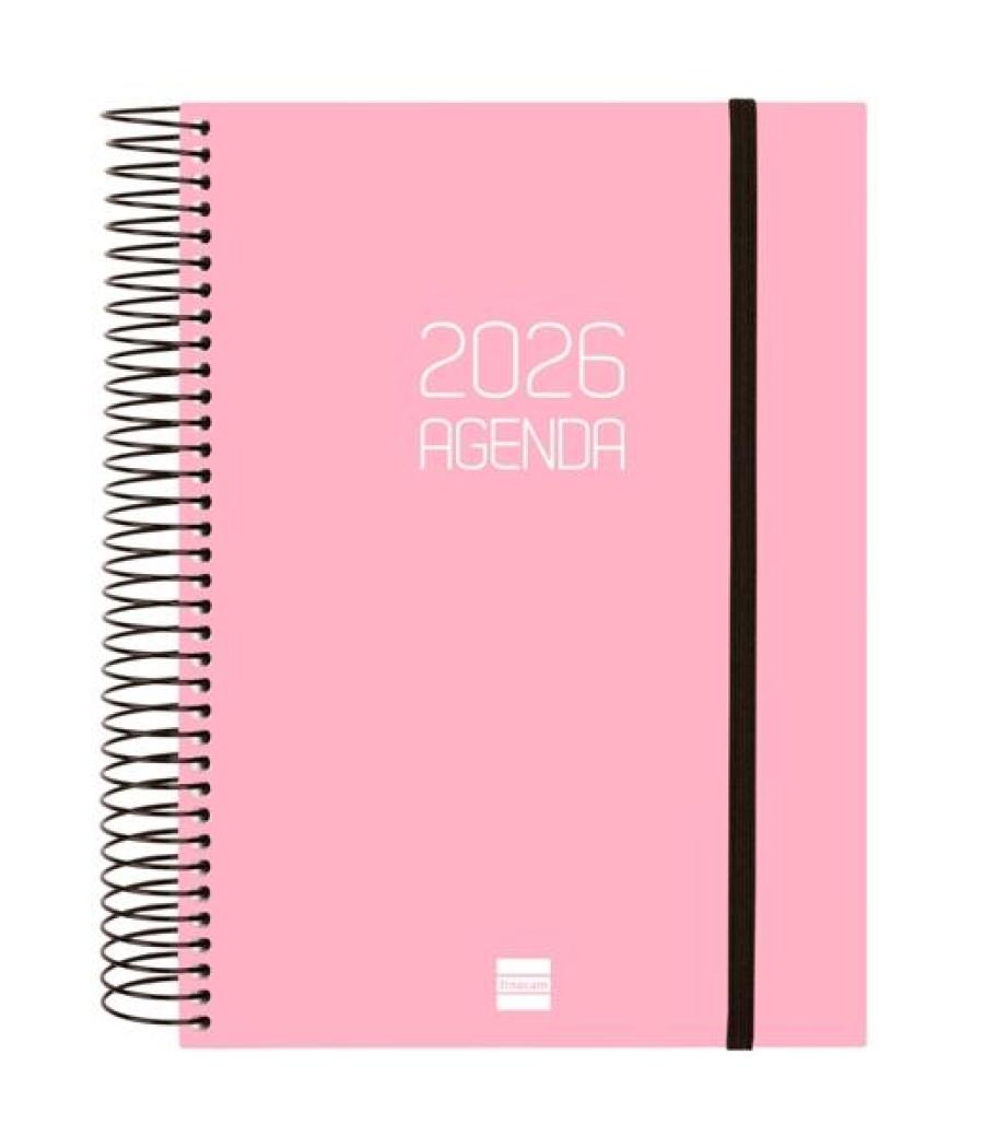Finocam agenda espiral opaque e10-155x212mm 1dp tapa pp rosa 2026
