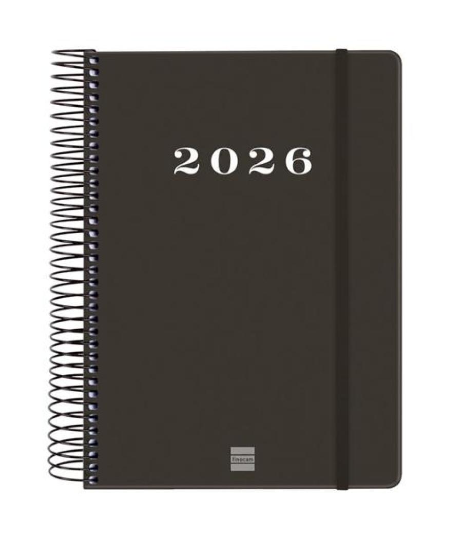 Finocam agenda espiral my e10-155x212mm 1dp tapa dura negro 2026