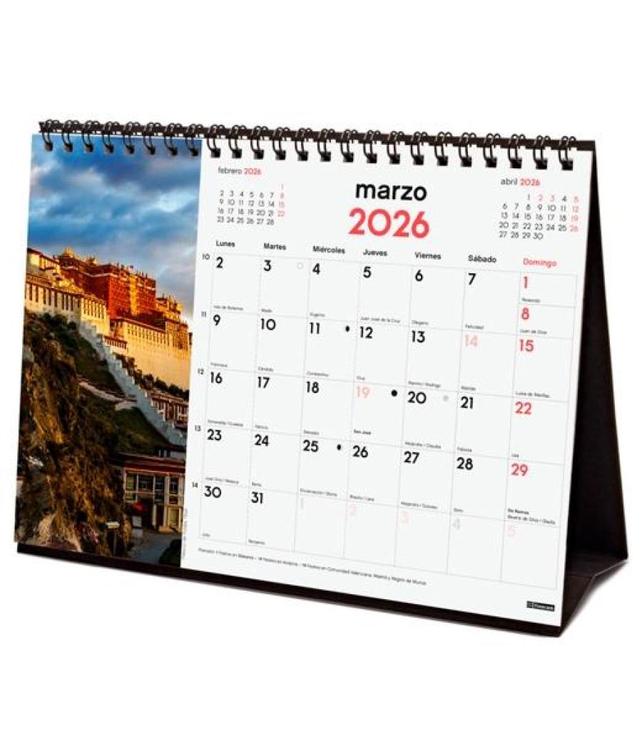 Finocam calendario de sobremesa para escribir s-210x150mm mv imágenes maravillas del mundo 2026