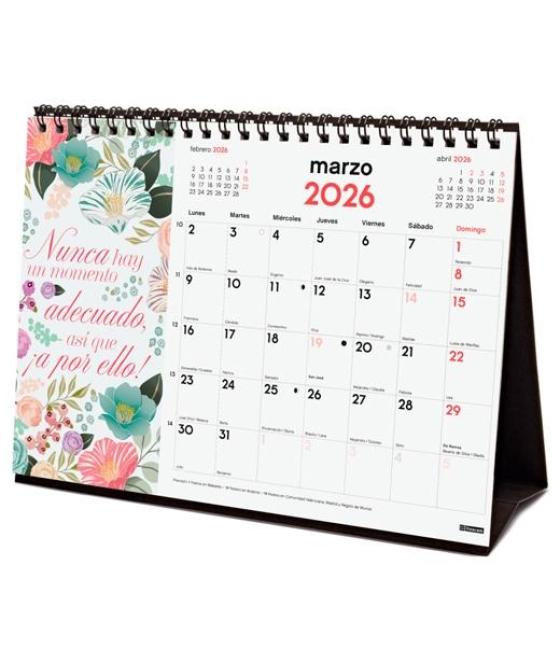 Finocam calendario de sobremesa para escribir s-210x150mm mv imágenes frases motivadoras 2026