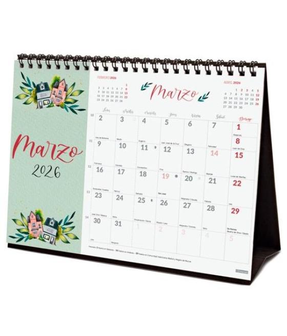 Finocam calendario de sobremesa para escribir s-210x150mm mv imágenes the flower journal 2026
