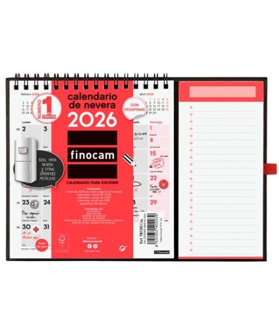 Finocam calendario con imán para escribir xs-140x150mm mv neutro 2026