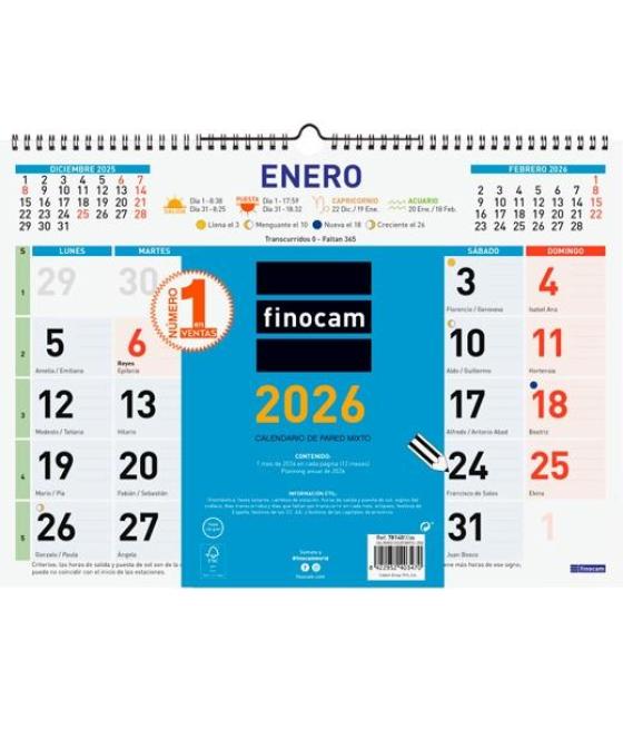 Finocam calendario de pared mixto l-430x310mm mv color 2026