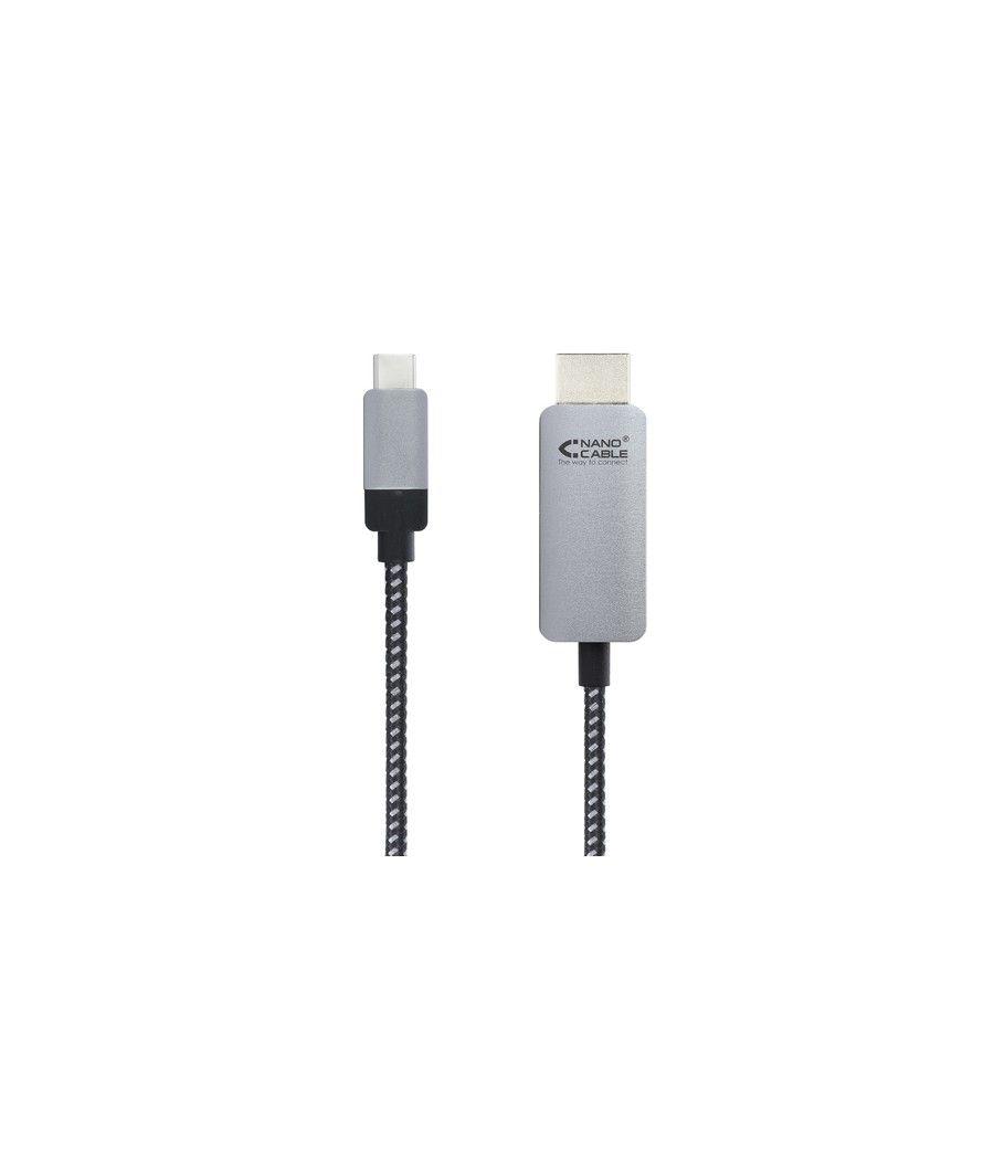 Nanocable 10.15.5103 adaptador de cable de vídeo 3 m USB Tipo C HDMI Aluminio, Negro - Imagen 2