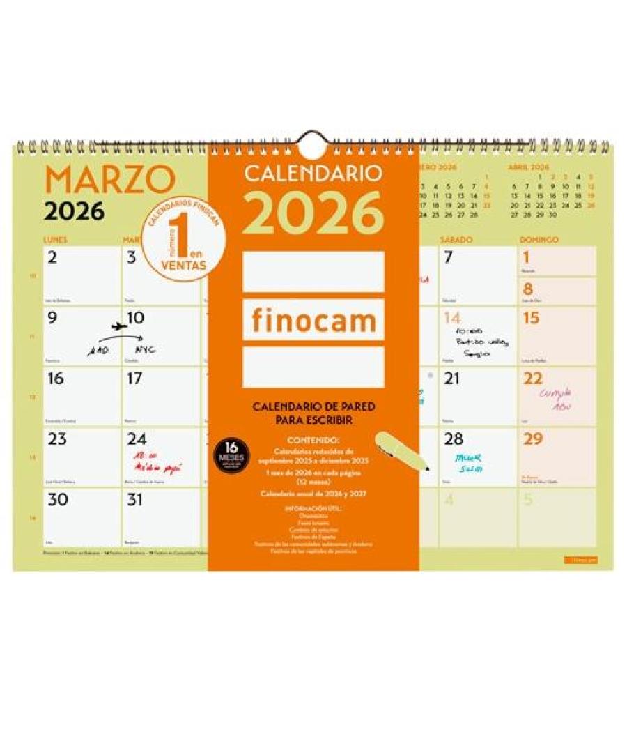 Finocam calendario de pared para escribir a3-420x297mm mv grafik 2026