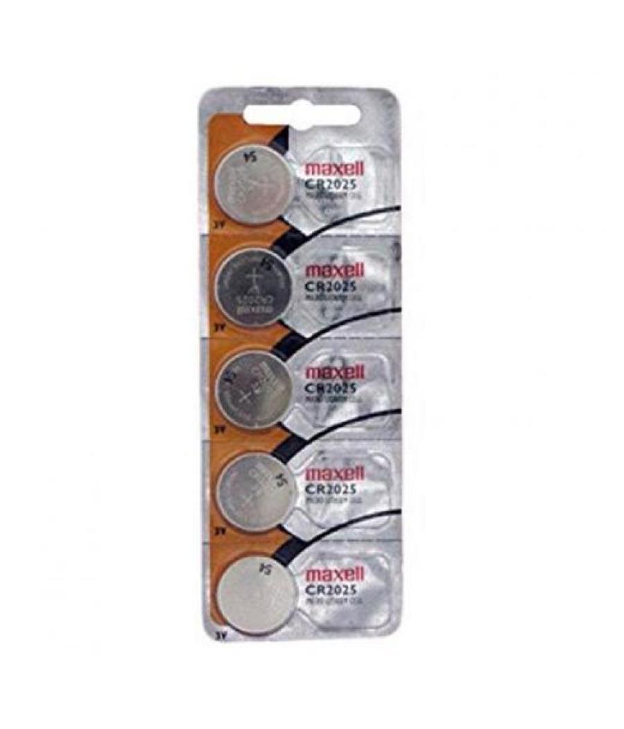 Maxell pilas planas de litio 3v - cr2025 -pack 5-
