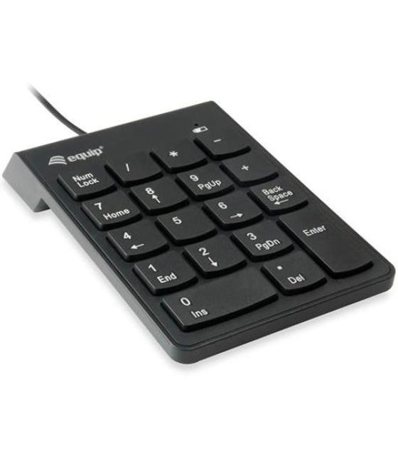 Equip teclado numérico universal cable usb 18 teclas plástico negro