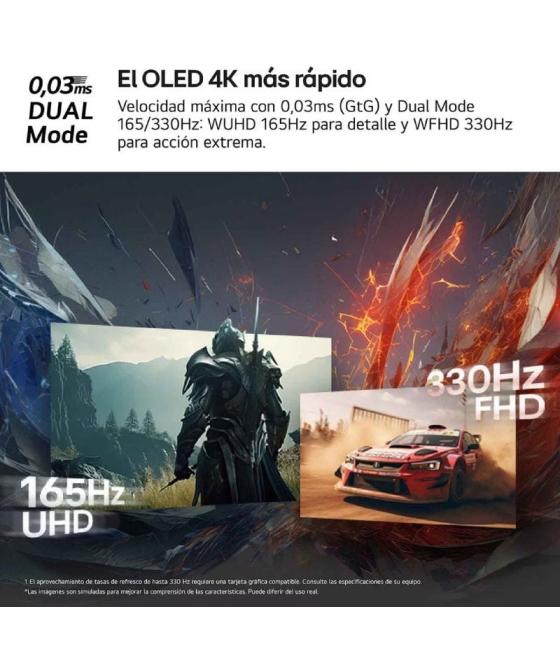 Monitor gaming ultrapanorámico lg ultragear 32gx850a-b 32'/ 4k/ 0.03ms/ 330hz/ oled/ regulable en altura/ negro