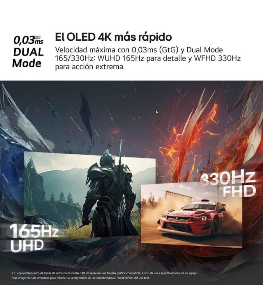 Monitor gaming ultrapanorámico lg ultragear 32gx850a-b 32'/ 4k/ 0.03ms/ 330hz/ oled/ regulable en altura/ negro