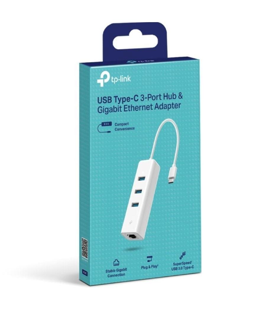 Hub usb tipo-c 3.0 tp-link ue330c/ 3xusb/ 1xrj45/ blanco