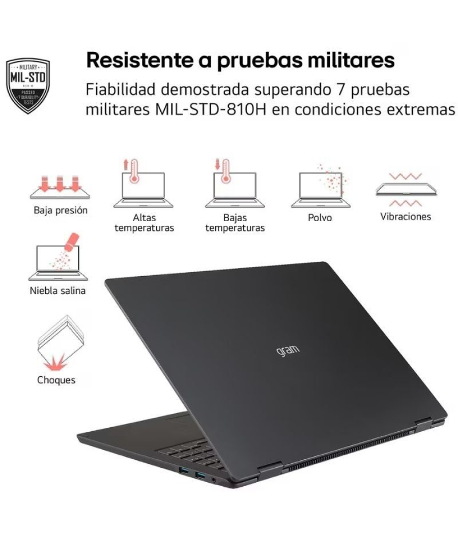 Portátil lg gram 14z90t-g.ad88b intel core ultra 7-255h/ 32gb/ 1tb ssd/ 14'/ win11