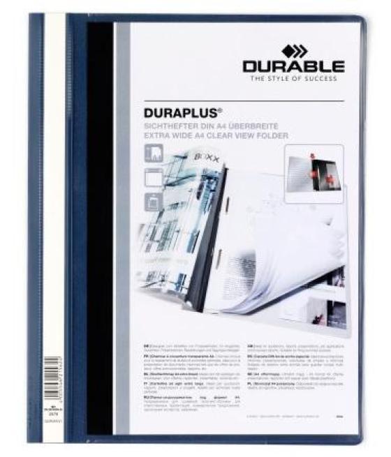 Durable carpeta de presentación dossier fástener duraplus a4 azul oscuro -25 ud-