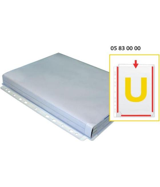 Grafoplás bolsa 5 fundas a4 fuelle en u 11 taladros pvc transparente