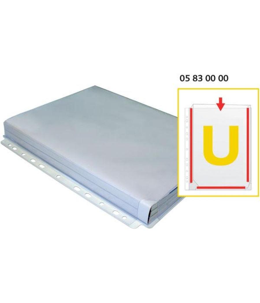Grafoplás bolsa 5 fundas a4 fuelle en u 11 taladros pvc transparente