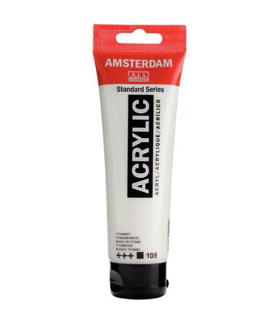 Talens amsterdam standard series colores acrílicos tubo 120ml blanco de titanio