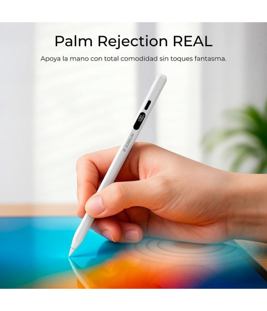 Lápiz electrónico subblim noteflow pen para ipad/ blanco