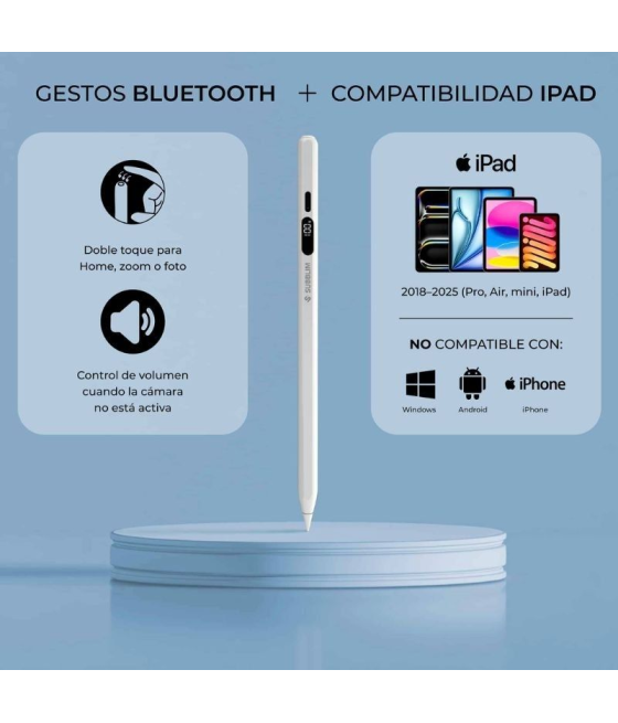 Lápiz electrónico subblim noteflow pen para ipad/ blanco