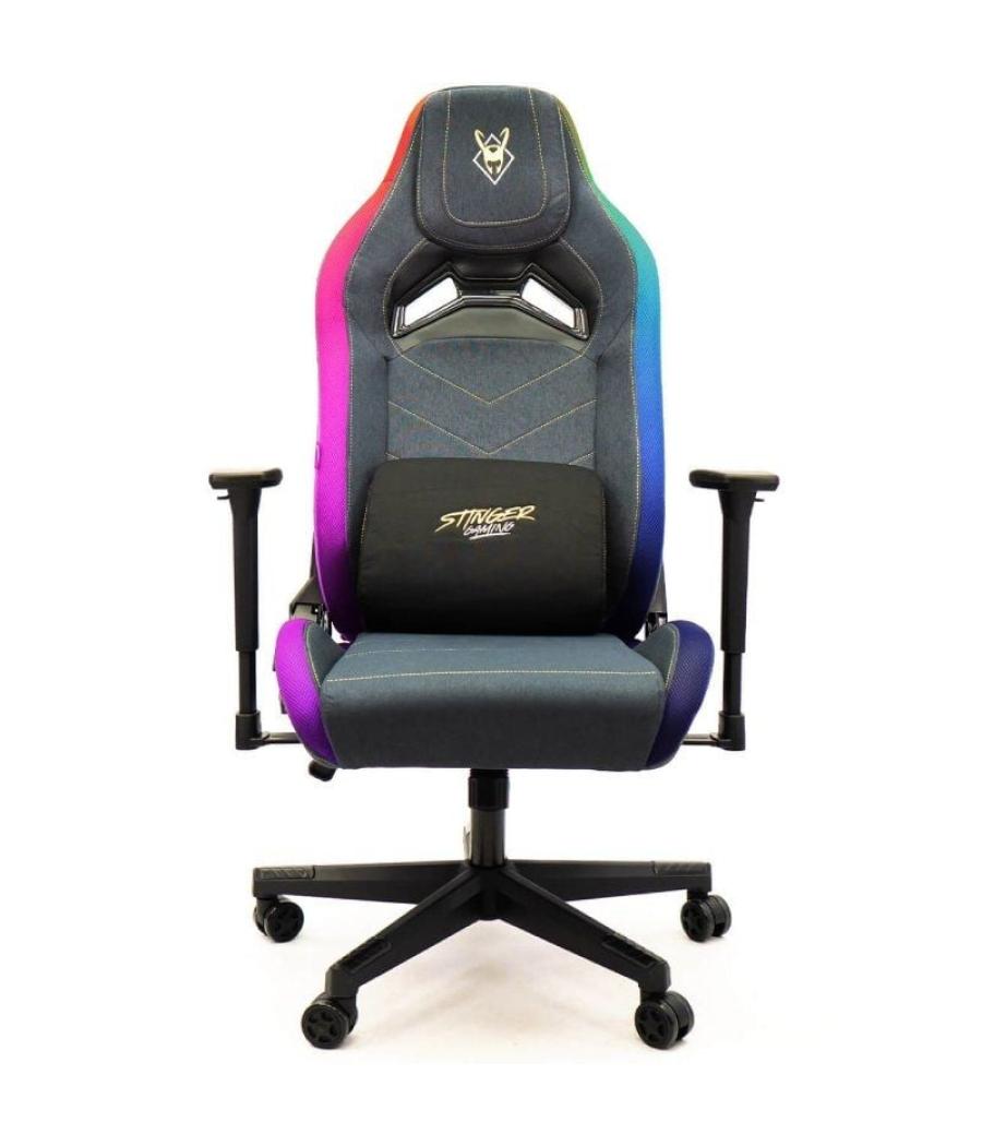 Silla gaming woxter stinger station elite/ luces led/ dorada y plata