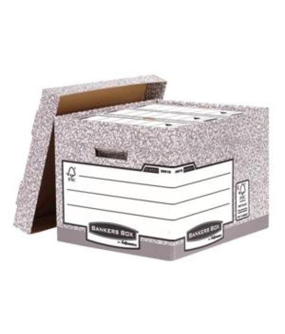 Fellowes contenedor de archivos gris con tapa