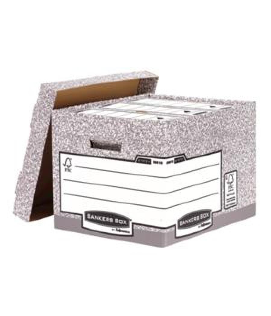 Fellowes contenedor de archivos gris con tapa