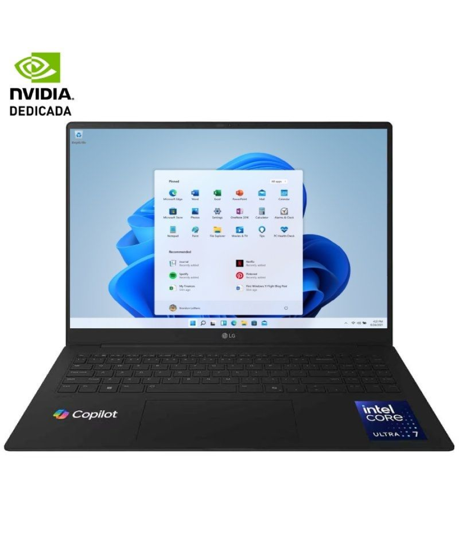 Portátil lg gram pro 16z90tr-e.ad88b intel core ultra 7-255h/ 32gb/ 1tb ssd/ geforce rtx 5050/ 16'/ win11