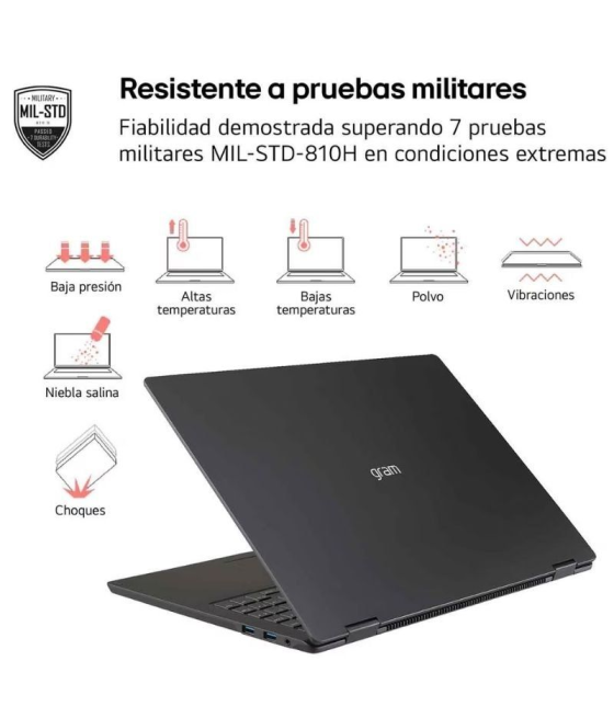 Portátil lg gram pro 16z90tr-e.ad88b intel core ultra 7-255h/ 32gb/ 1tb ssd/ geforce rtx 5050/ 16'/ win11