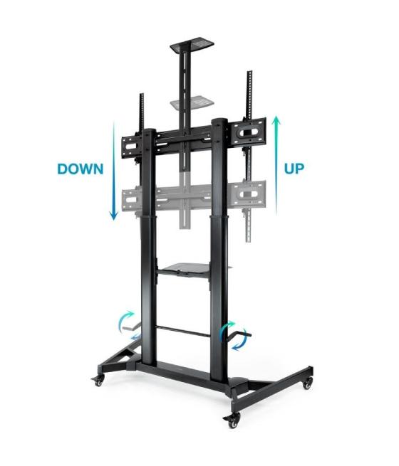Soporte de suelo inclinable/ ajustable con ruedas tooq fs20400hm-b para tv de 60-100'/ hasta 100kg