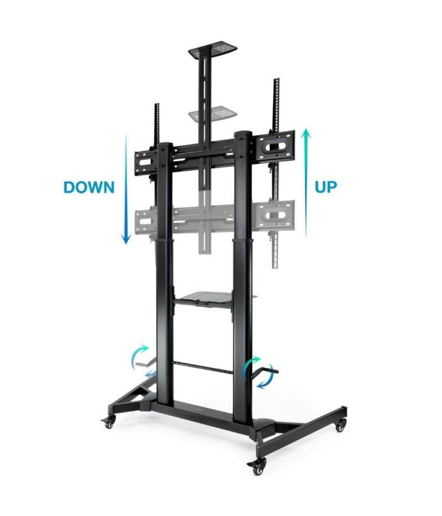 Soporte de suelo inclinable/ ajustable con ruedas tooq fs20400hm-b para tv de 60-100'/ hasta 100kg