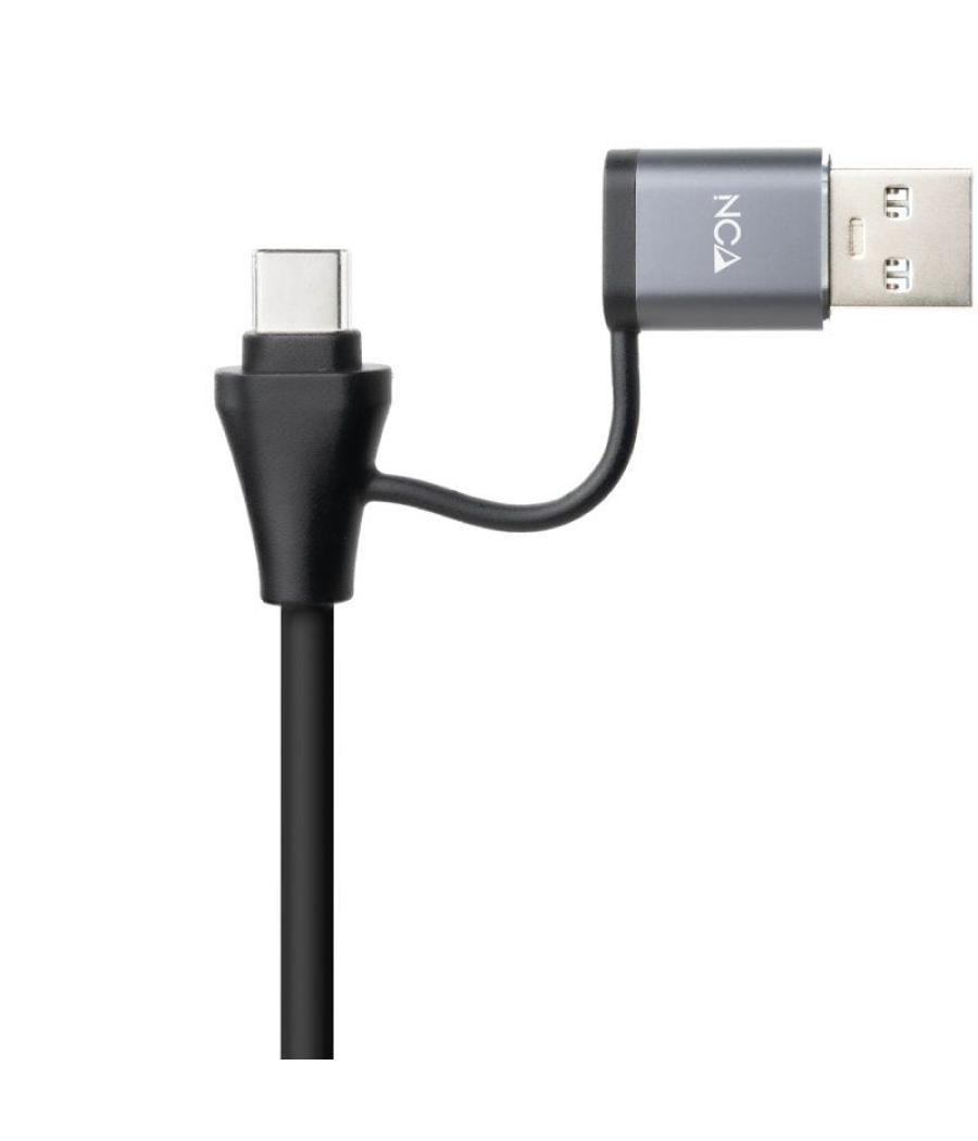 Adaptador usb macho + usb tipo-c macho - rj45 nanocable 10.03.0411/ 1000mbps