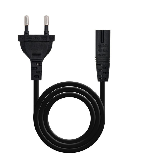 Cable alimentación forma 8 nanocable 10.22.0402-l200/ cee7/16 macho - c7 hembra/ 2m/ negro