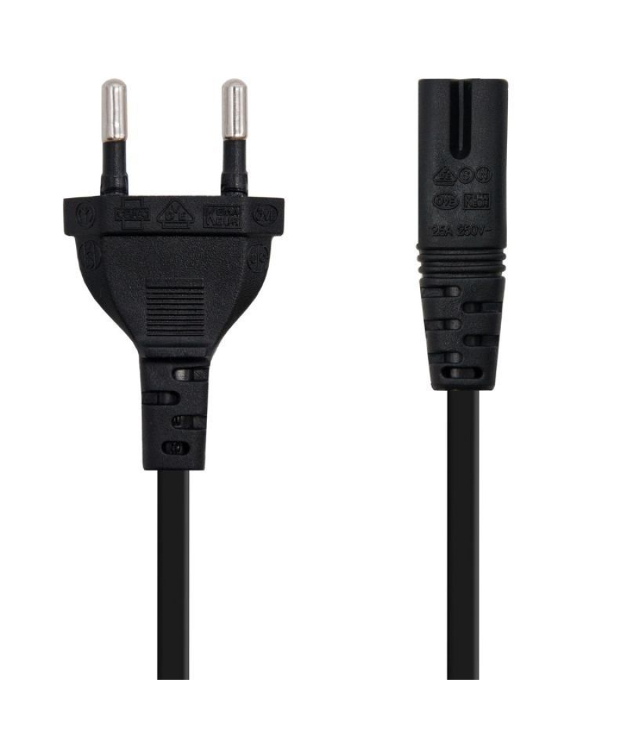 Cable alimentación forma 8 nanocable 10.22.0402-l200/ cee7/16 macho - c7 hembra/ 2m/ negro
