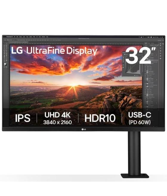 Monitor profesional lg ultrafine display 32un880k-b 31.5'/ 4k/ multimedia/ regulable en altura/ negro