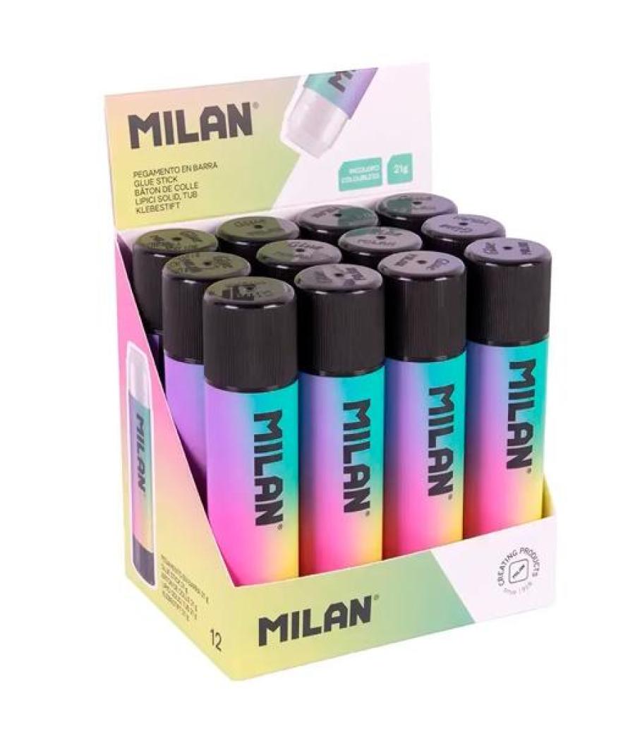 Milan pegamento en barra 21gr sunset caja expositora 12 ud