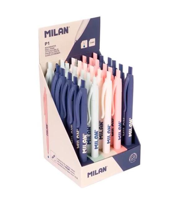 Milan bolígrafo p1 serie 430 since 1918 tinta azul caja expositora 30 ud