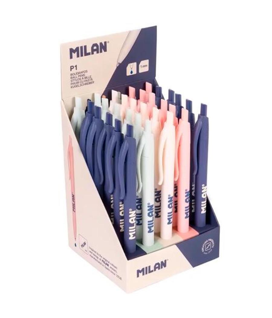 Milan bolígrafo p1 serie 430 since 1918 tinta azul caja expositora 30 ud