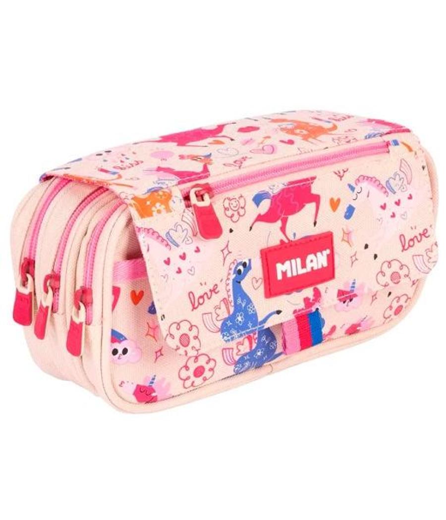 Milan portatodo 4 cremalleras con solapa serie especial flowicorn