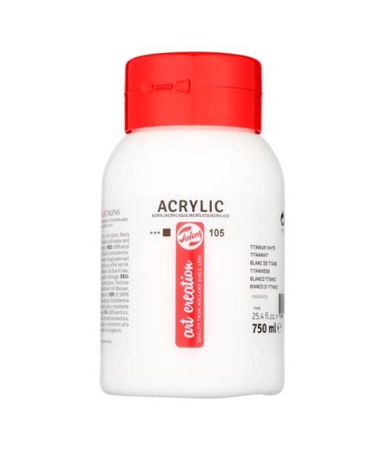 Talens art creation colores acrílico bote 750ml blanco de titanio