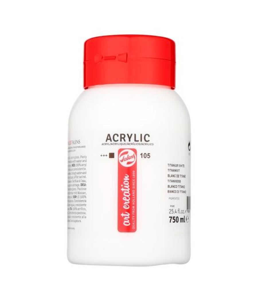 Talens art creation colores acrílico bote 750ml blanco de titanio