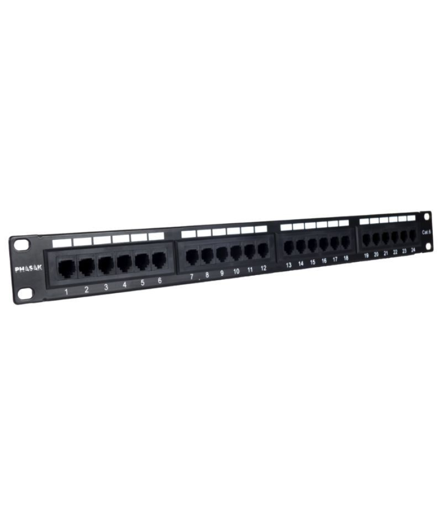 Patch panel phasak pu 2971/ 24 puertos/ cat.6a/ altura 1u