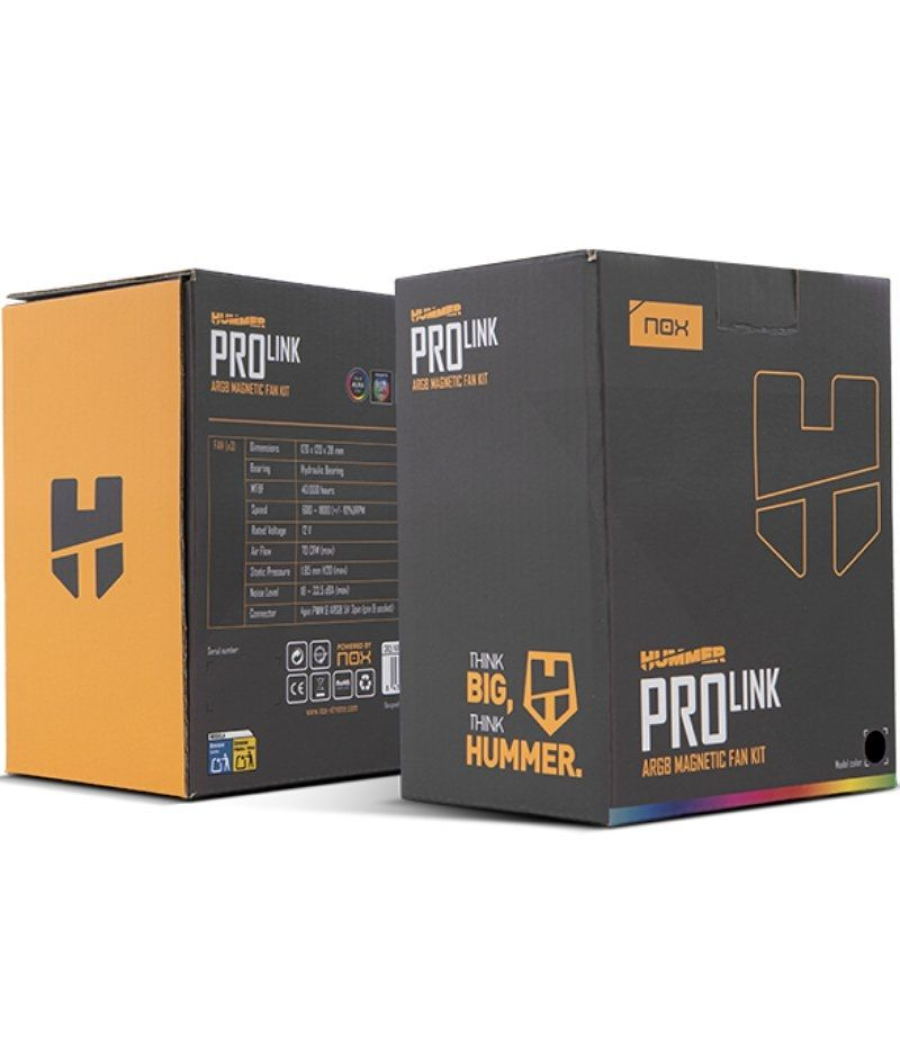 Pack 3 ventiladores nox pro link/ argb/ 12cm