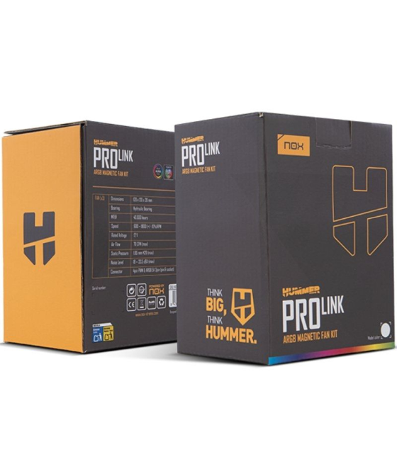 Pack 3 ventiladores nox pro link/ argb/ 12cm/ blancos