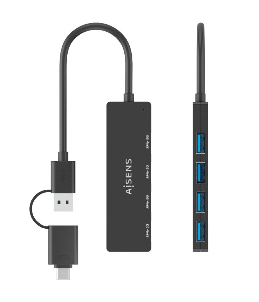 Hub usb tipo-c + usb 3.1 aisens a109-0987/ 4xusb
